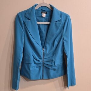VENUS Blue Blazer with Notched Lapels and Structured Shoulders Size 6